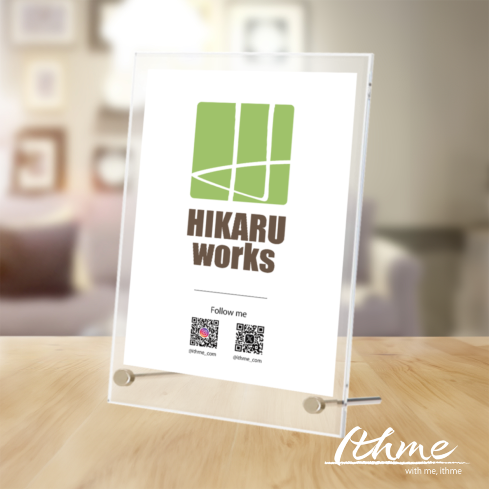 ロゴ 看板 イベント マルシェ ショップ オリジナル　アクリルスタンド QRコード