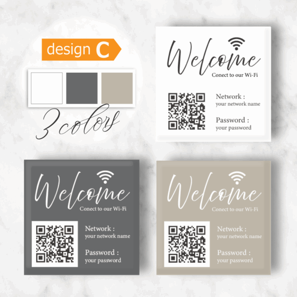 アクリルブロック スタンド 卓上 看板 Wi-Fi ネットワーク 表示 パスワード QRコード カスタマイズ オリジナル おしゃれ