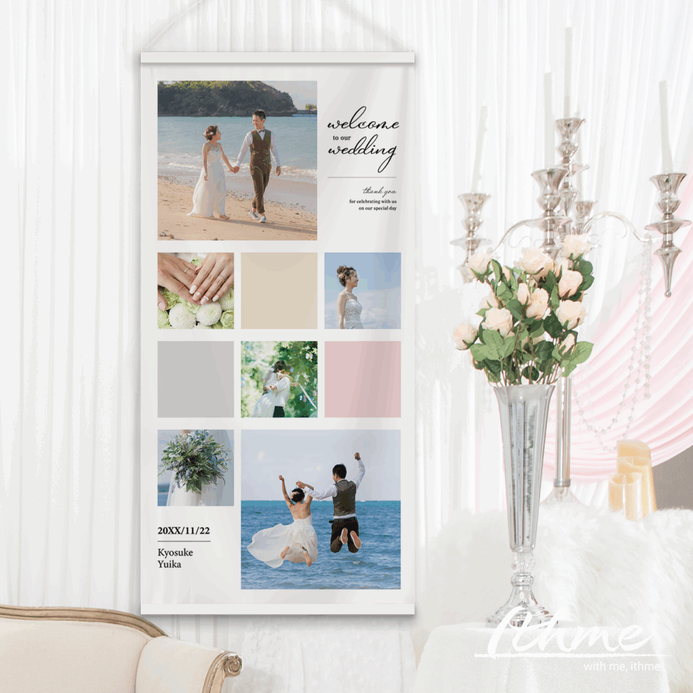 ウェディング　タペストリー　結婚式　ウェルカムボード　写真入り