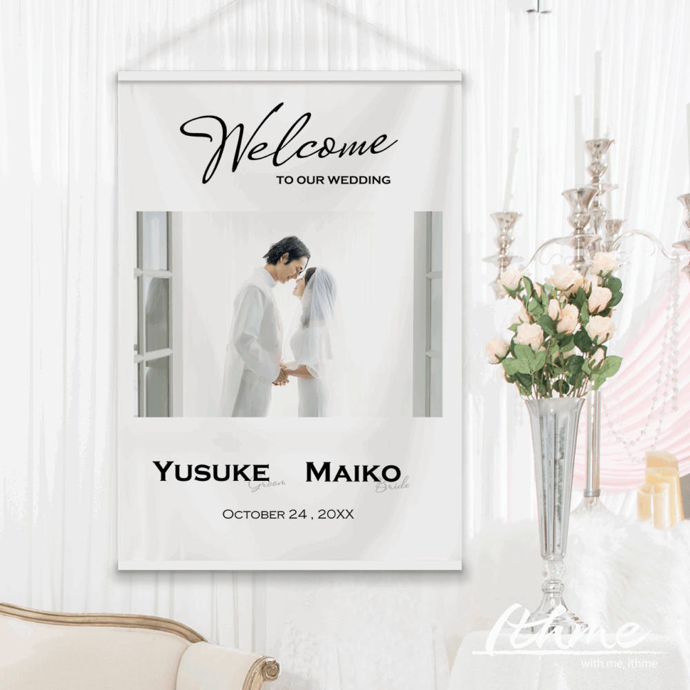 ウェディング　タペストリー　結婚式　ウェルカムボード　写真入り