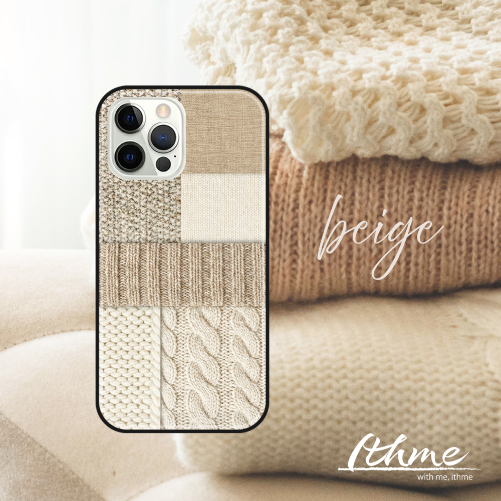 名入れ 冬 ニット風 編み柄 大人かわいい スマホケース